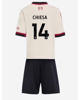 Billige Fotballdrakt Liverpool Federico Chiesa #14 Replika Bortedraktsett Barn 2025-26 Kortermet (med bukser)